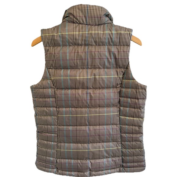 Lands End Women's Neutral Plaid Max 600 Down Puffer Vest Size Medium Tall - Picture 6 of 10